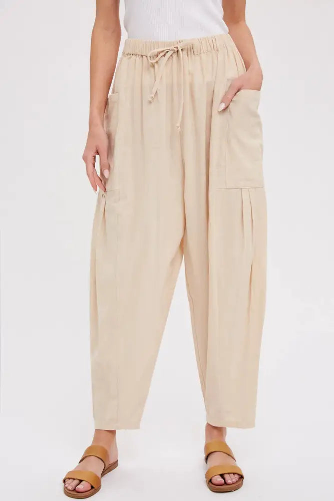 EFFORTLESS HAREM PANTS: MOCHA / S