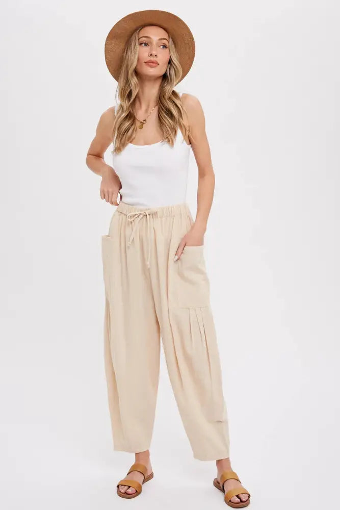 EFFORTLESS HAREM PANTS: MOCHA / S