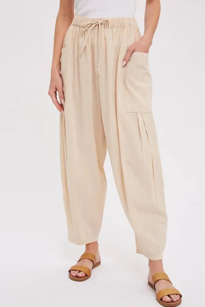 EFFORTLESS HAREM PANTS: OLIVE / M