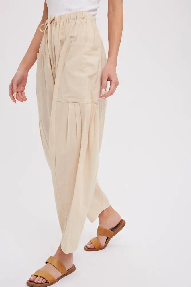 EFFORTLESS HAREM PANTS: OLIVE / M