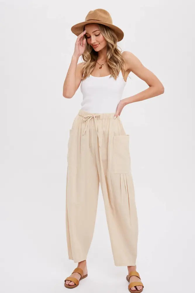 EFFORTLESS HAREM PANTS: OLIVE / M
