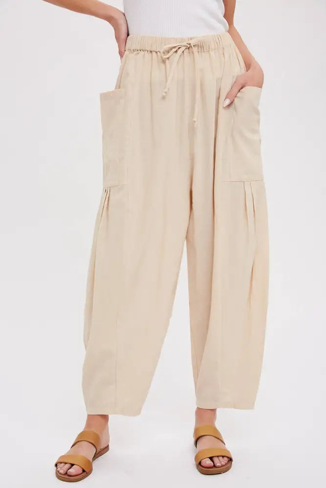 EFFORTLESS HAREM PANTS: OLIVE / S