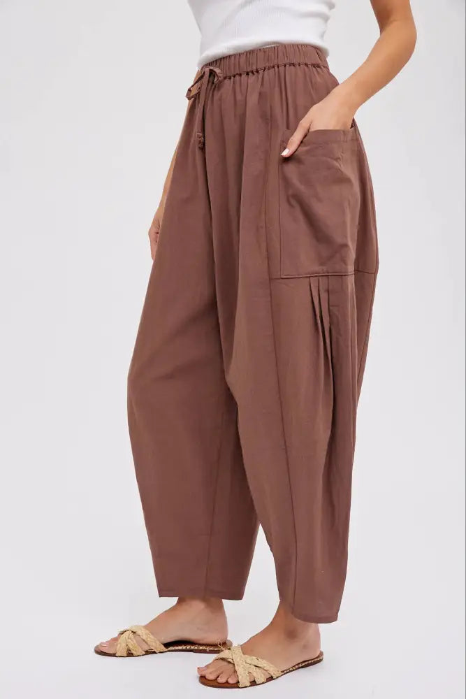 EFFORTLESS HAREM PANTS: OLIVE / S