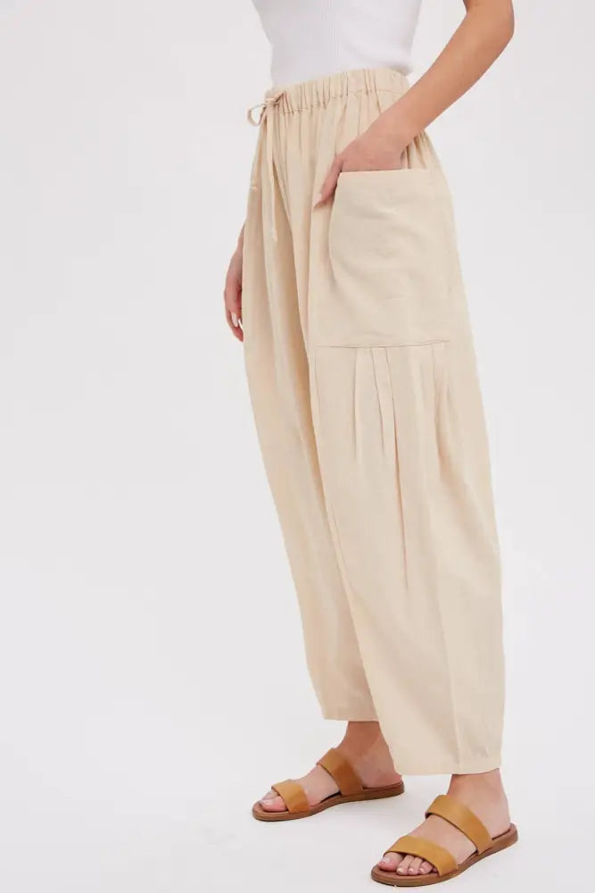 EFFORTLESS HAREM PANTS: OLIVE / S