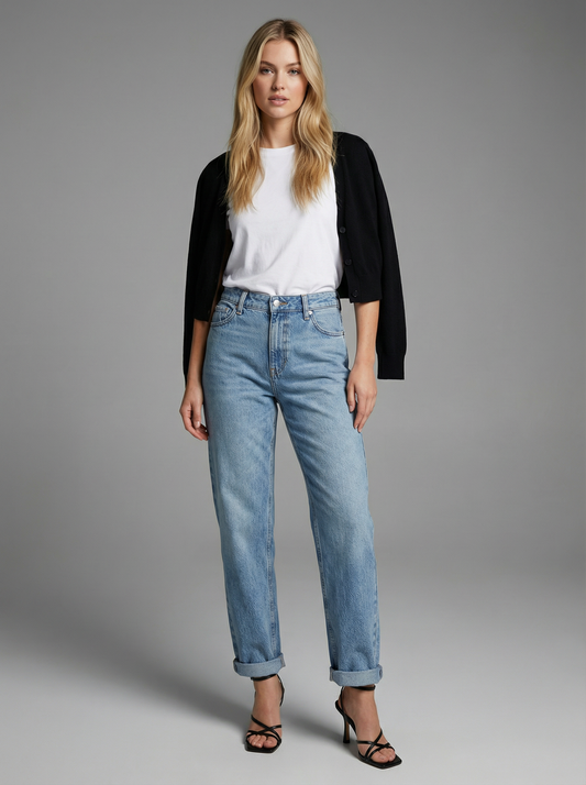 TAPERED MID RISE WIDE BAGGY JEANS: 5 (26) - Posh Finds