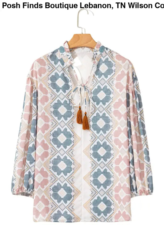Floral Geometric Blouse January - Posh Finds