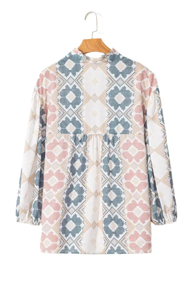 Floral Geometric Blouse January - Posh Finds
