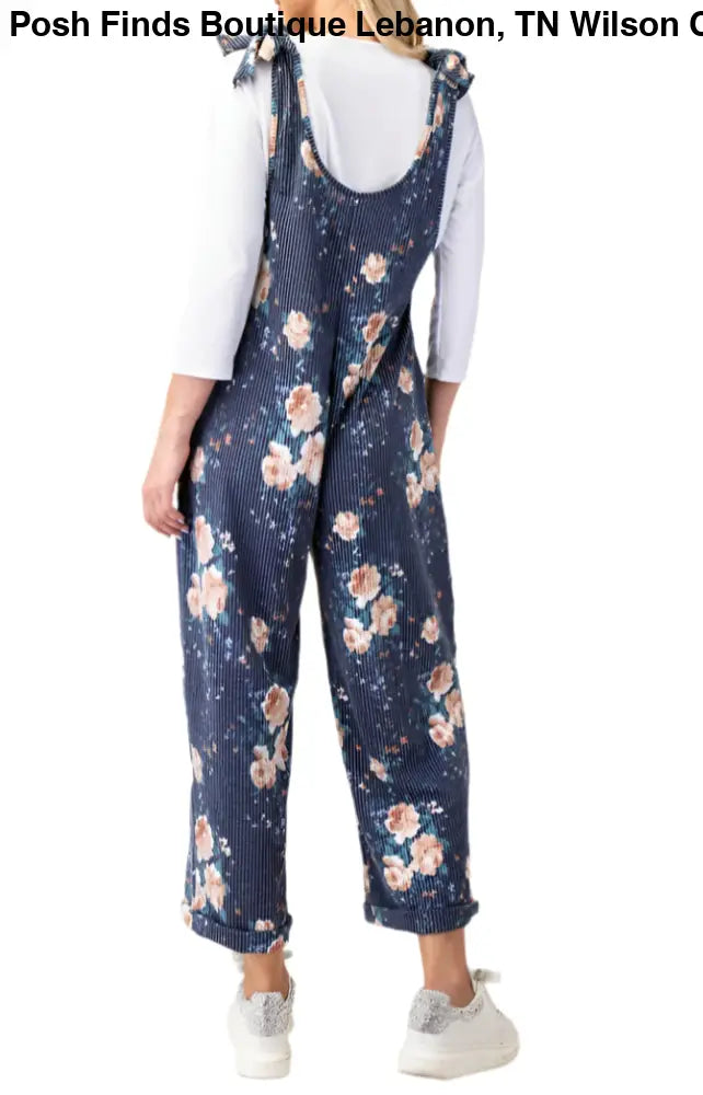 FLORAL PRINT JUMPSUIT COCOA - Posh Finds