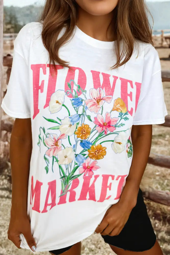 FLOWER MARKET Graphic T Shirt - Posh Finds