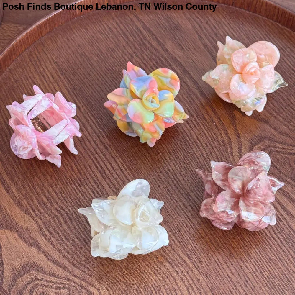 FLOWER POP COLOR HAIR CLAW CLIPS - Posh Finds