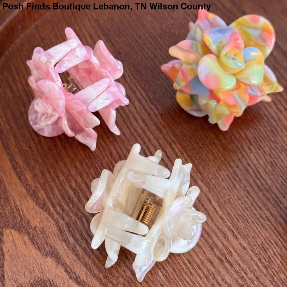 FLOWER POP COLOR HAIR CLAW CLIPS - Posh Finds