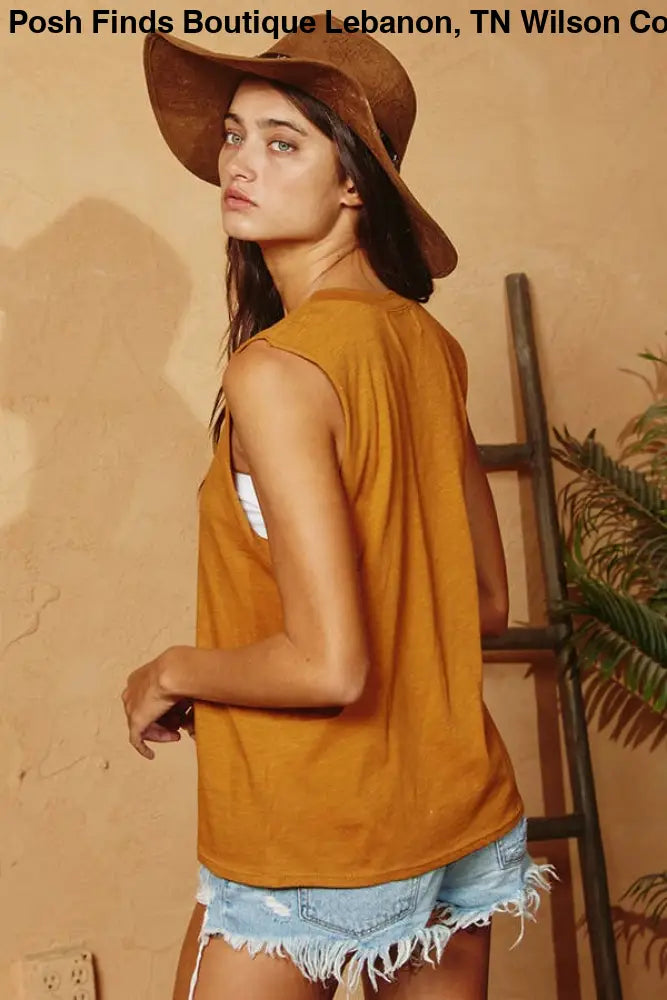 Front Graphic Print Tank Top: IVORY - Posh Finds
