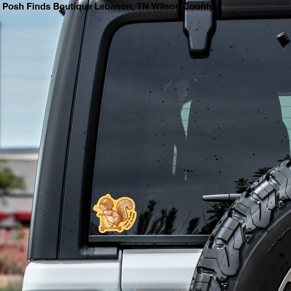 Funny Squirrel No Idea Scooter High Quality Vinyl Sticker - Posh Finds