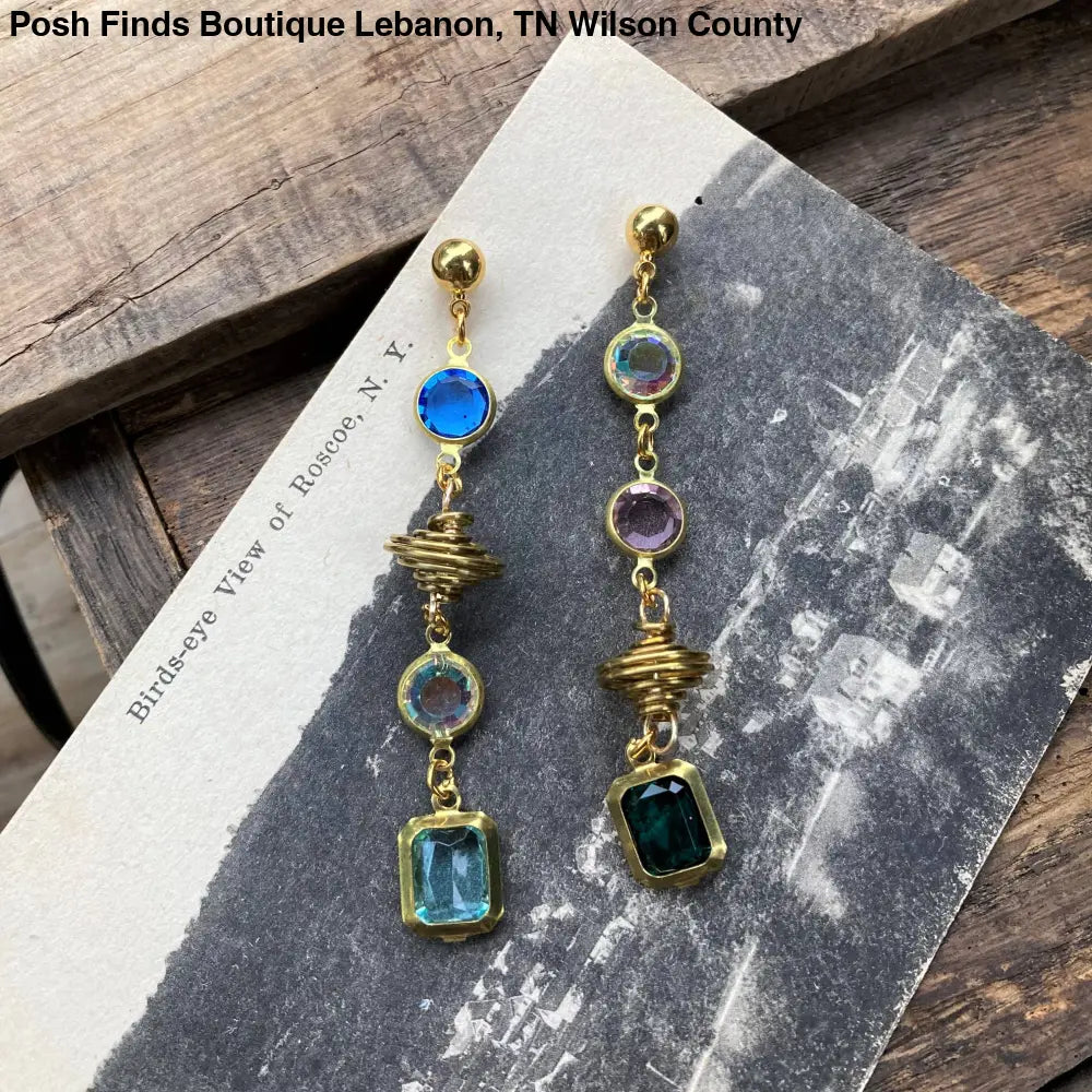 Galaxy Jewel Dangle Earrings - Posh Finds