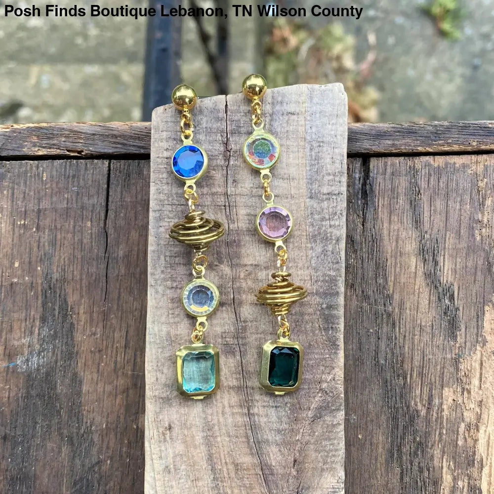 Galaxy Jewel Dangle Earrings - Posh Finds