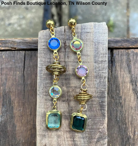 Galaxy Jewel Dangle Earrings - Posh Finds