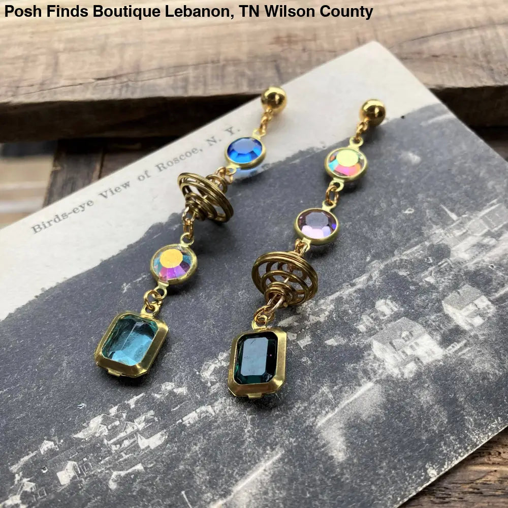 Galaxy Jewel Dangle Earrings - Posh Finds