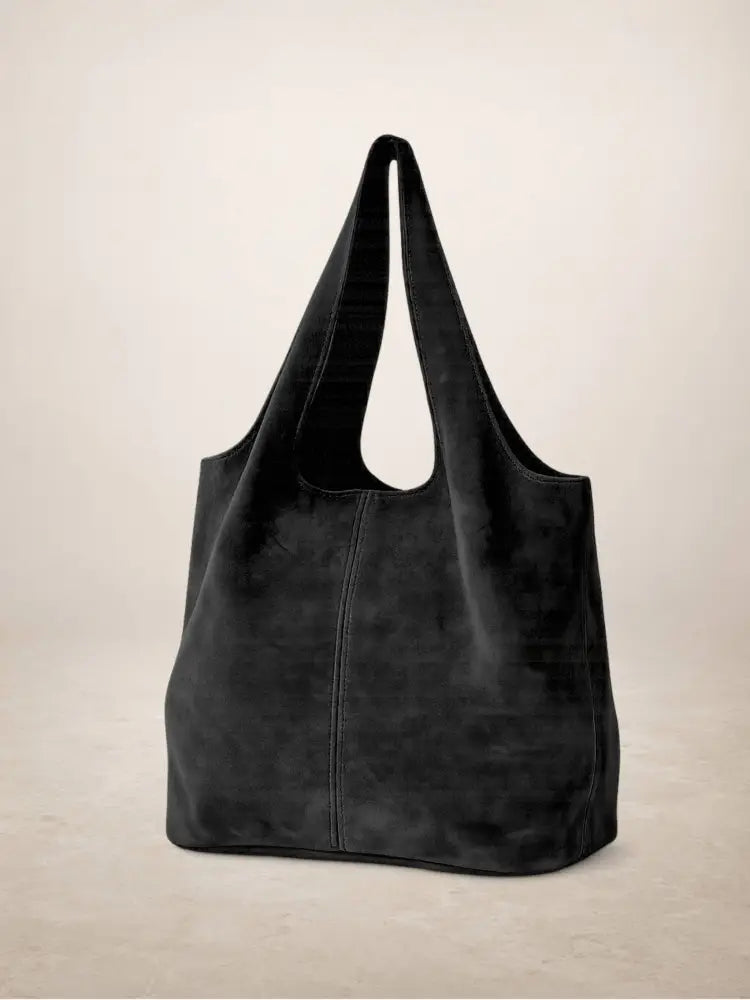 GIANNINA - Suede leather bag: Taupe oscuro