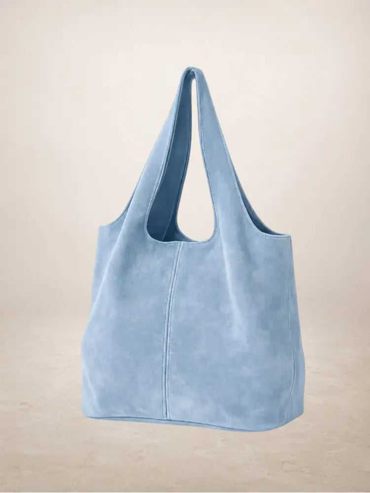 GIANNINA - Suede leather bag: Taupe oscuro