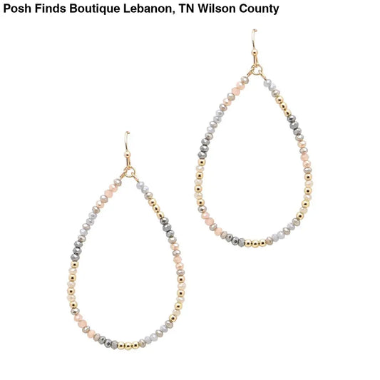 Grey Multi Crystal Teardrop 2" Earring - Posh Finds