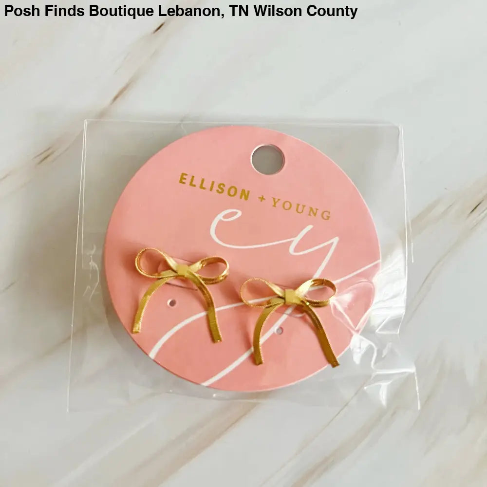 Herringbone Chain Bow Earrings - Posh Finds