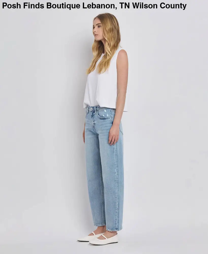 HIGH RISE BARREL LEG JEANS - Posh Finds