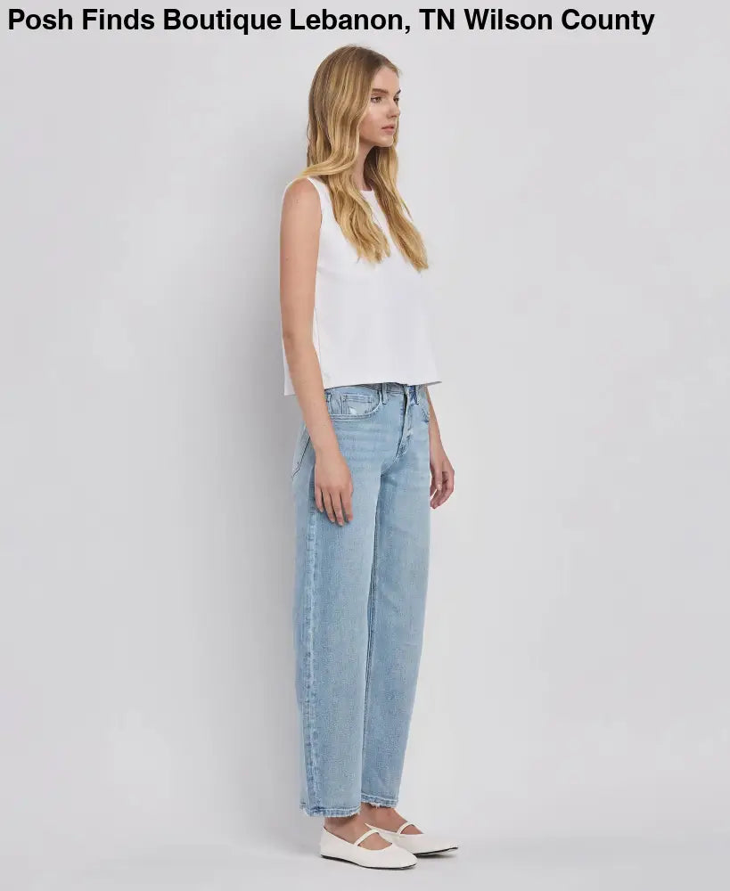 HIGH RISE BARREL LEG JEANS - Posh Finds