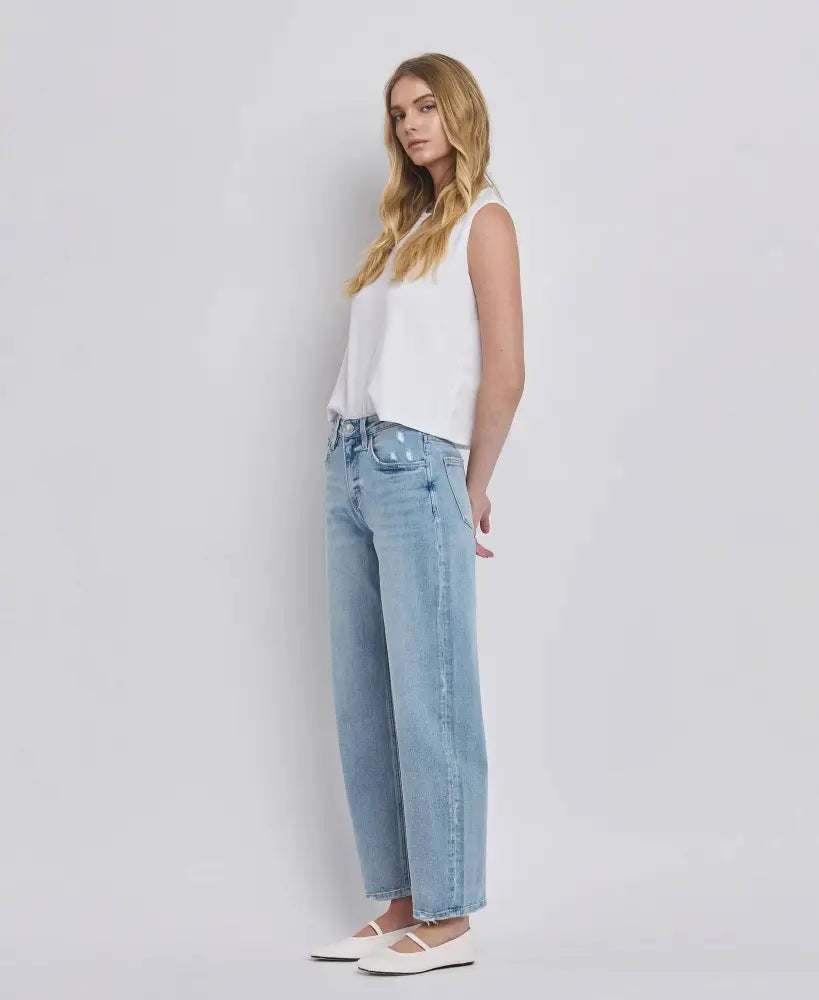 HIGH RISE BARREL LEG JEANS - Posh Finds