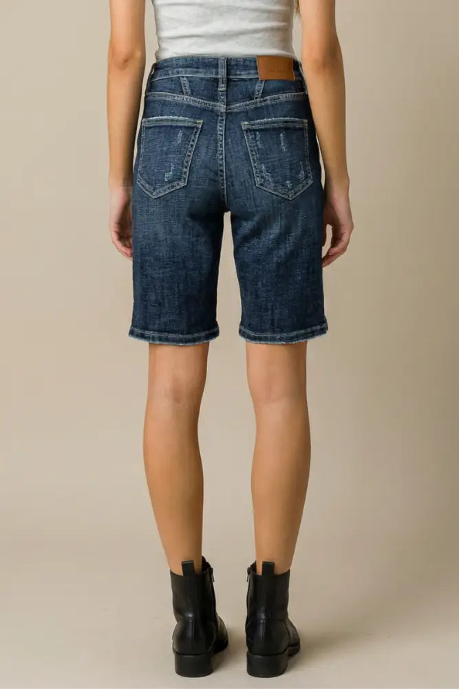 HIGH RISE BERMUDA JEANS: S