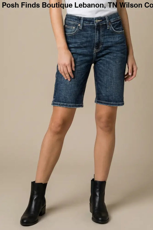 HIGH RISE BERMUDA JEANS: S