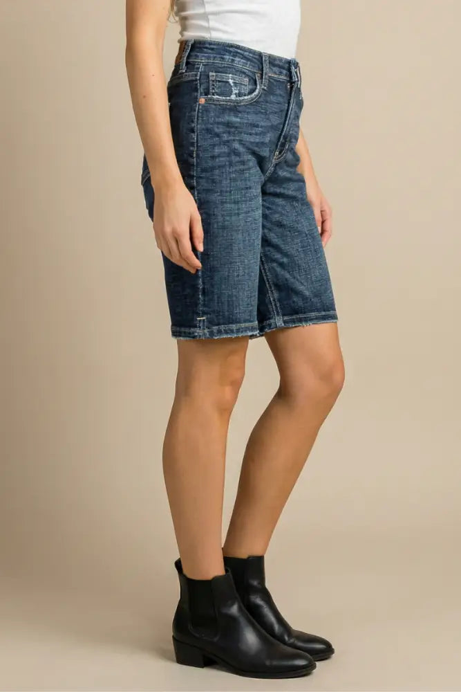 HIGH RISE BERMUDA JEANS: S