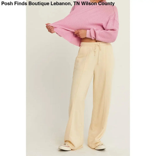 HIGH-WAIST DRAWSTRING PANTS: ALPACA - Posh Finds