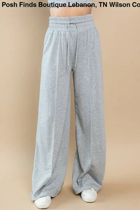 High Waist Lounge Pants in Heather Gray - Posh Finds