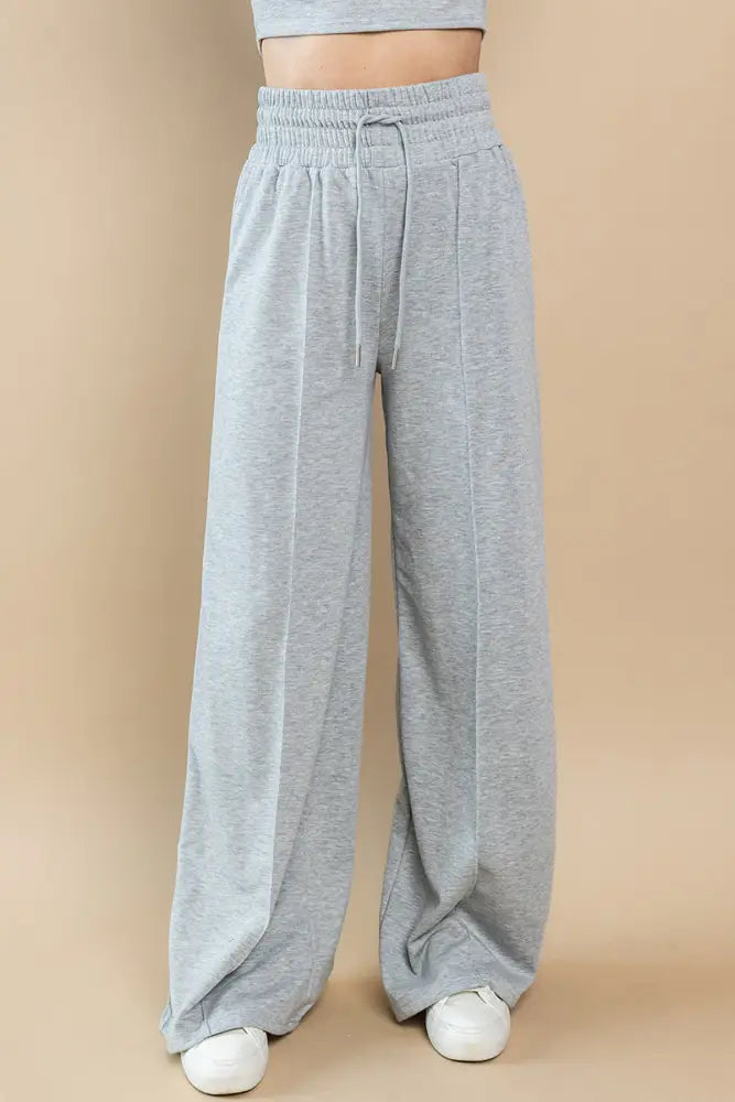 High Waist Lounge Pants in Heather Gray - Posh Finds