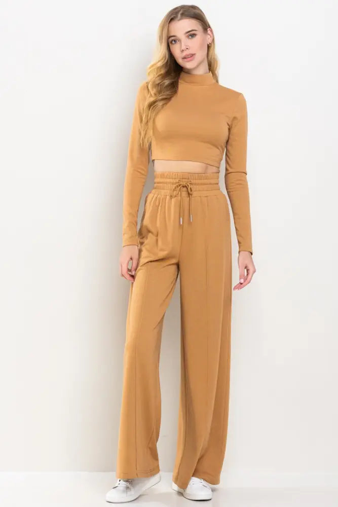 High Waist Lounge Pants in Heather Gray - Posh Finds