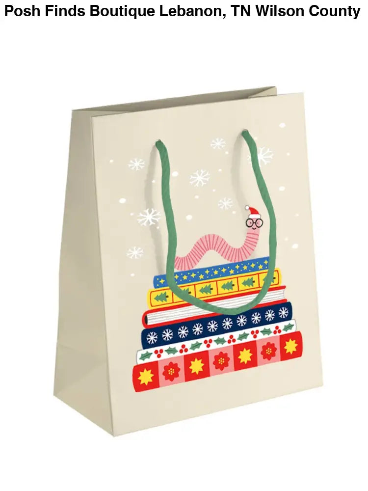 Holiday Bookworm Gift Bag (Large) - Posh Finds