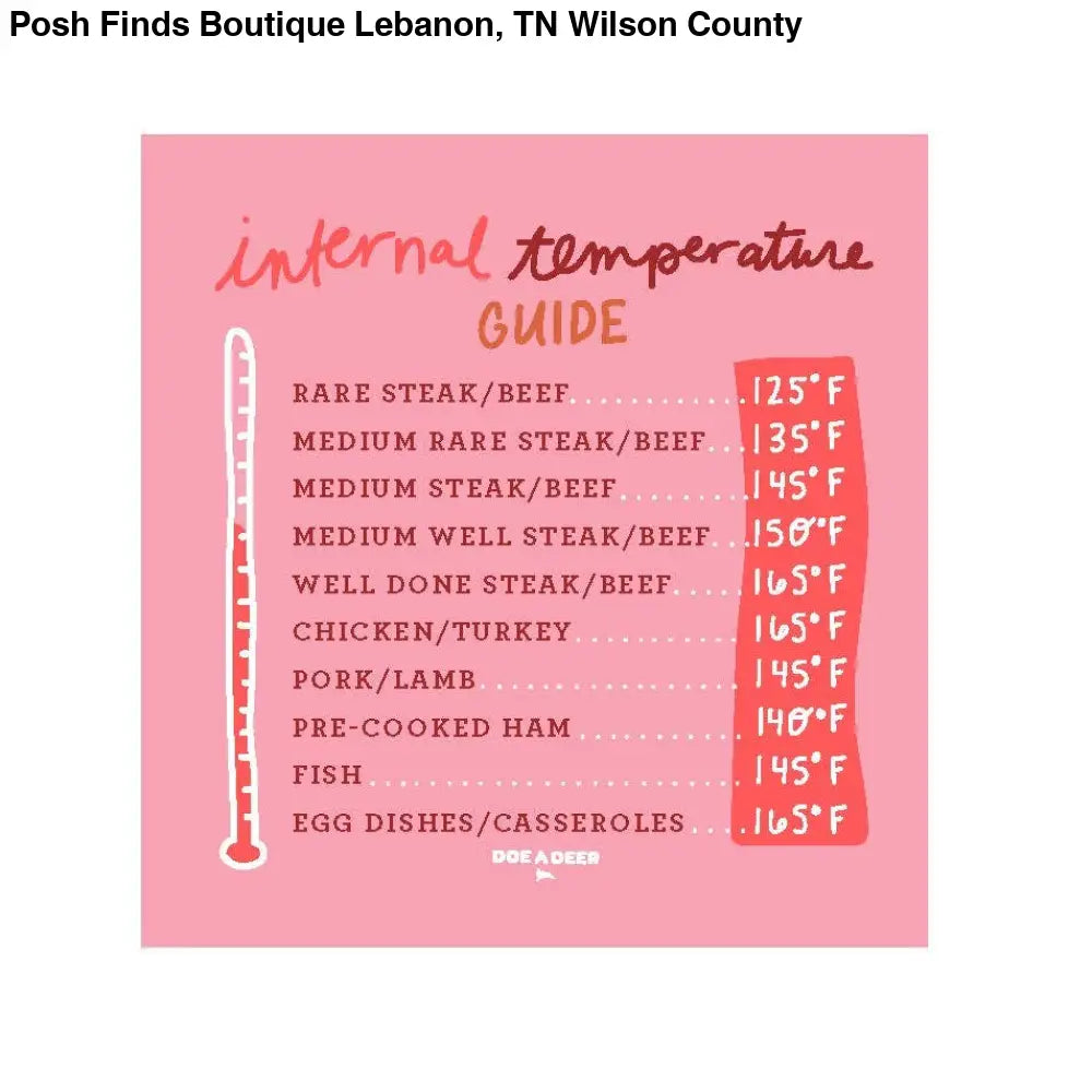 Internal Temperature Guide Magnet - Posh Finds