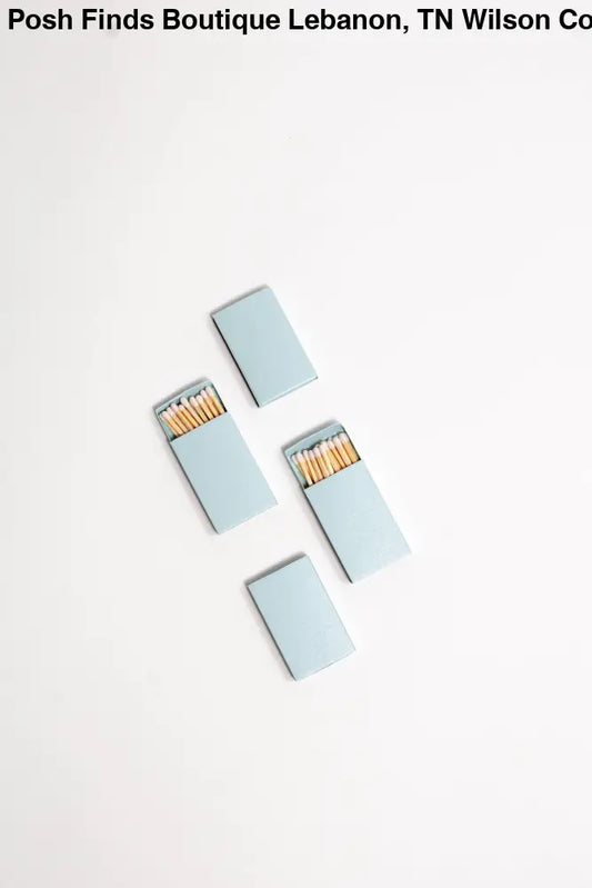 Iridescent Color Matchbox with White Matchsticks: Iridescent Ice Blue - Posh Finds