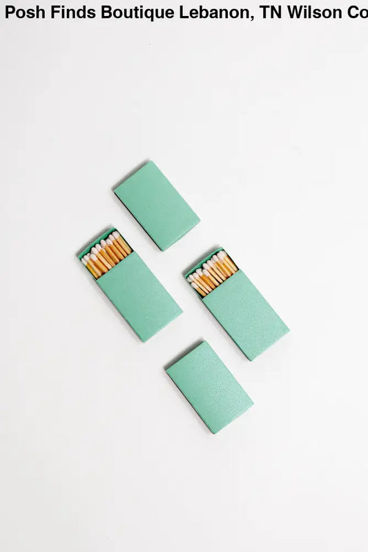 Iridescent Color Matchbox with White Matchsticks: Iridescent Mint - Posh Finds
