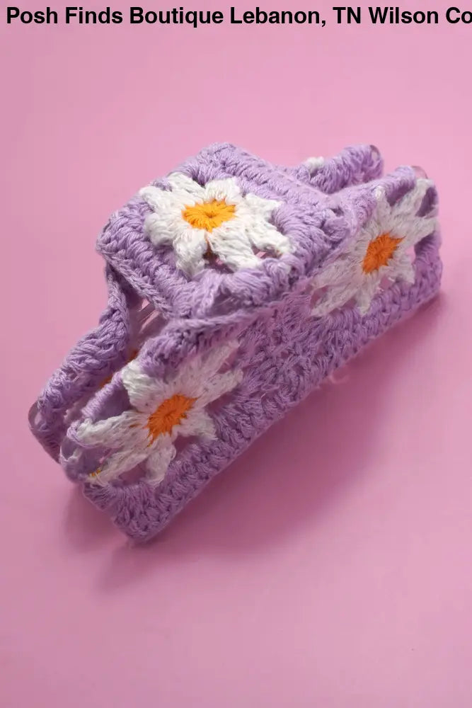 JUMBO HANDMADE CROCHET FLORAL HAIR CLAW CLIPS - Posh Finds