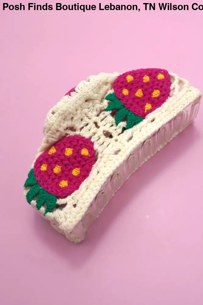 JUMBO HANDMADE CROCHET FLORAL HAIR CLAW CLIPS - Posh Finds