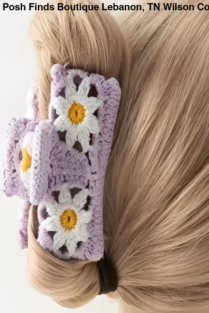 JUMBO HANDMADE CROCHET FLORAL HAIR CLAW CLIPS - Posh Finds