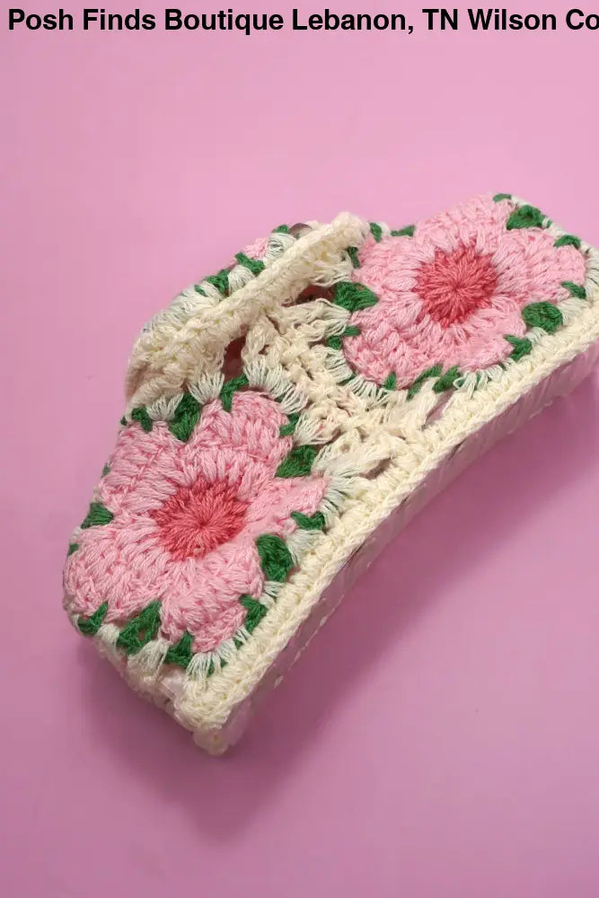 JUMBO HANDMADE CROCHET FLORAL HAIR CLAW CLIPS - Posh Finds