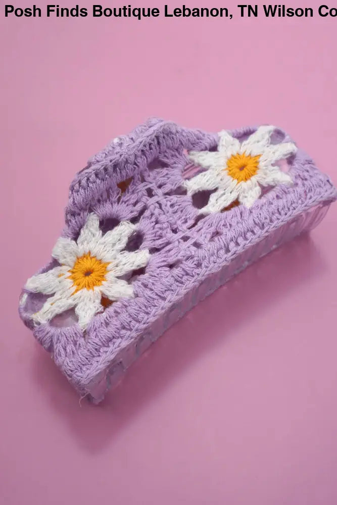 JUMBO HANDMADE CROCHET FLORAL HAIR CLAW CLIPS - Posh Finds