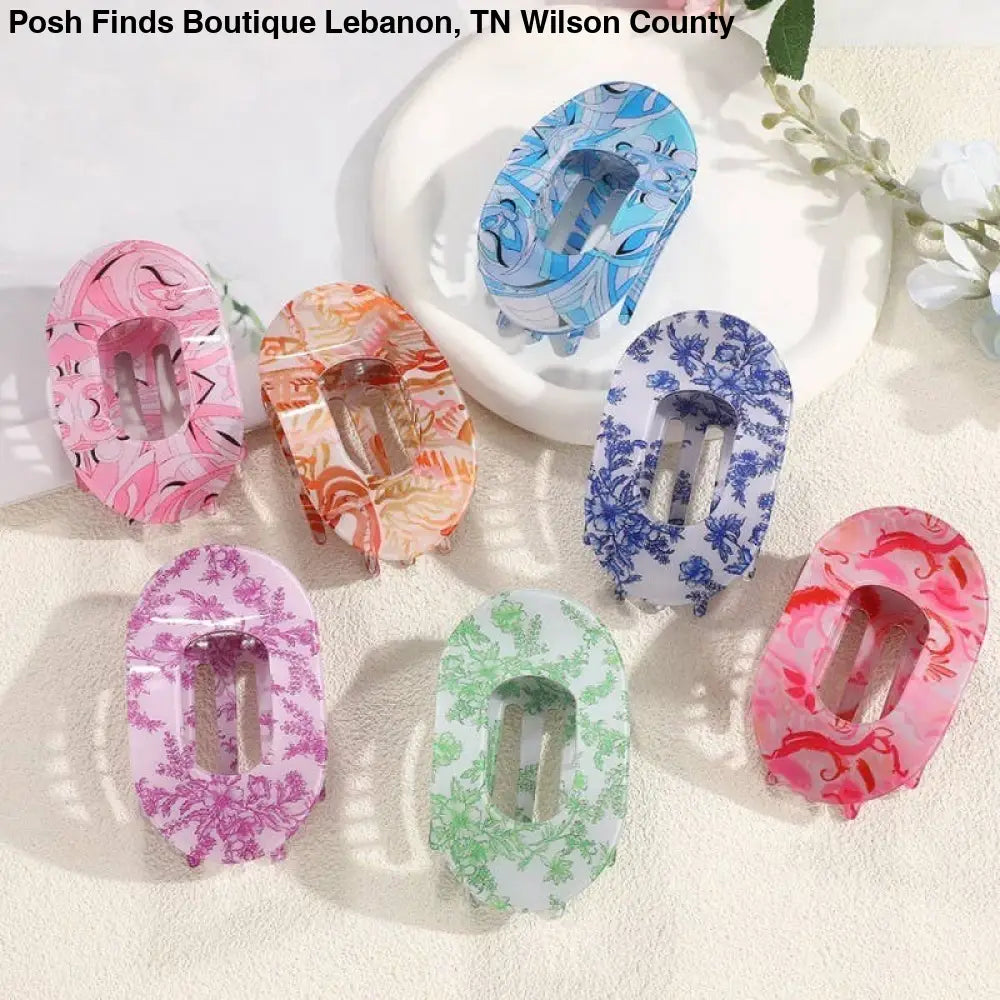 Jumbo Lay Flat Oval Hair Claw Clips - Posh Finds