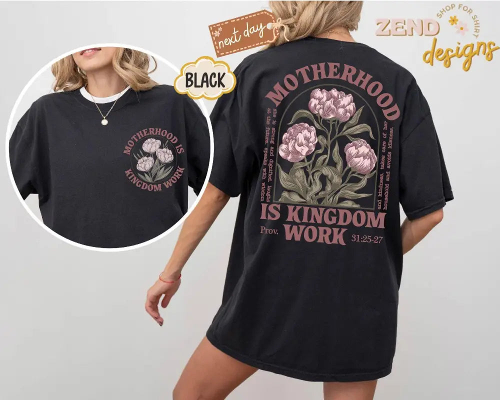 Kingdom Work Retro Mom Tee Christian T-shirt Ivory - Women > Tops