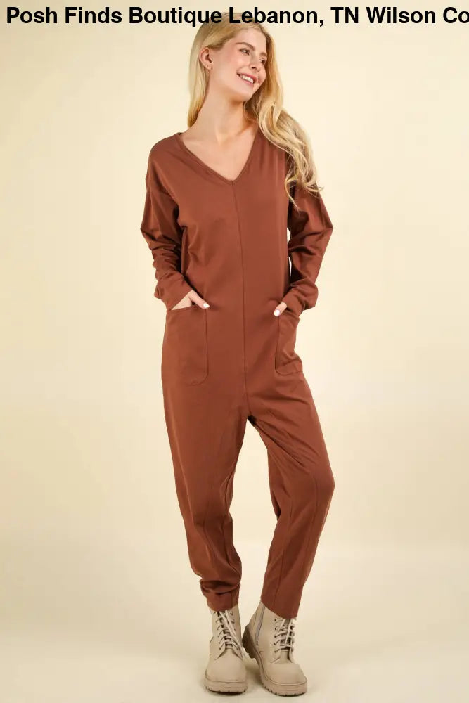 Knit Baggy Comfy Jumpsuit: OLIVE - Posh Finds