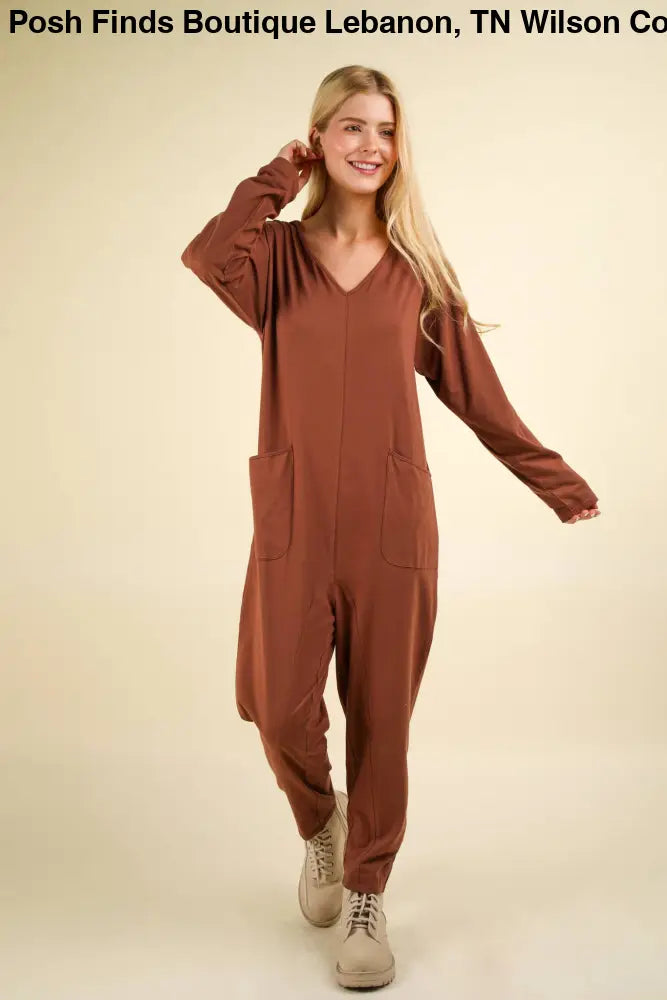 Knit Baggy Comfy Jumpsuit: OLIVE - Posh Finds
