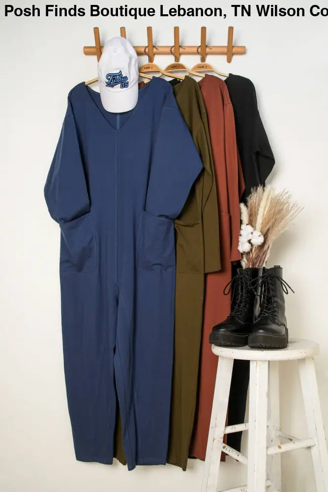 Knit Baggy Comfy Jumpsuit: OLIVE - Posh Finds