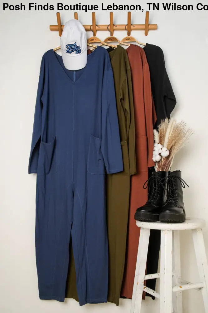 Knit Baggy Comfy Jumpsuit: OLIVE - Posh Finds